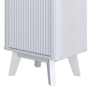 English Elm 68" Tall Fluted Freestanding Storage Cabinet with Drawer and Adjustable Shelf for Bathroom White N817P375218W