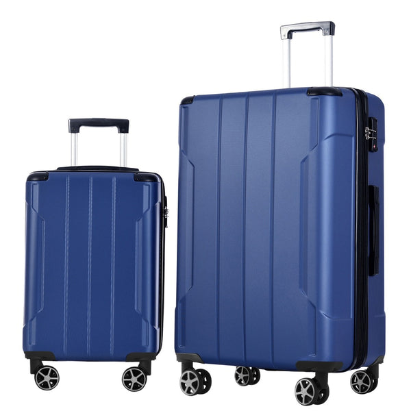 English Elm Hardshell Abs 2 Piece Luggage Set with Tsa Lock Spinner Wheels Carry on Travel Blue N730P306666C