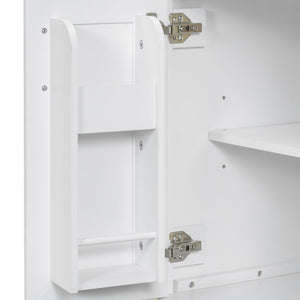 English Elm Modern 48 Inch Freestanding Bathroom Vanity Dual Ceramic Sinks Soft Close Gold Handles White N729P000008K