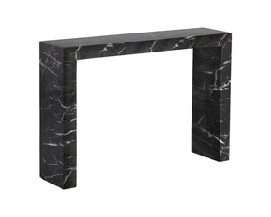 Sunpan Axle Console Table - Modern Concrete Design Perfect For Small Spaces With Chic Clean Lines Black Concrete 111916