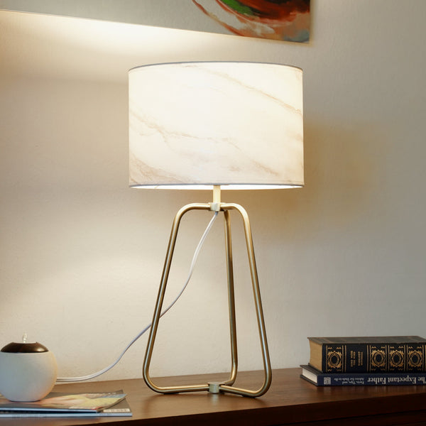 English Elm Ashcroft Furniture - New Stylish Modern Desk Lamp With Marble Shade & Bronze Base - Perfect For Bedside & Home Office Decor B183P315078