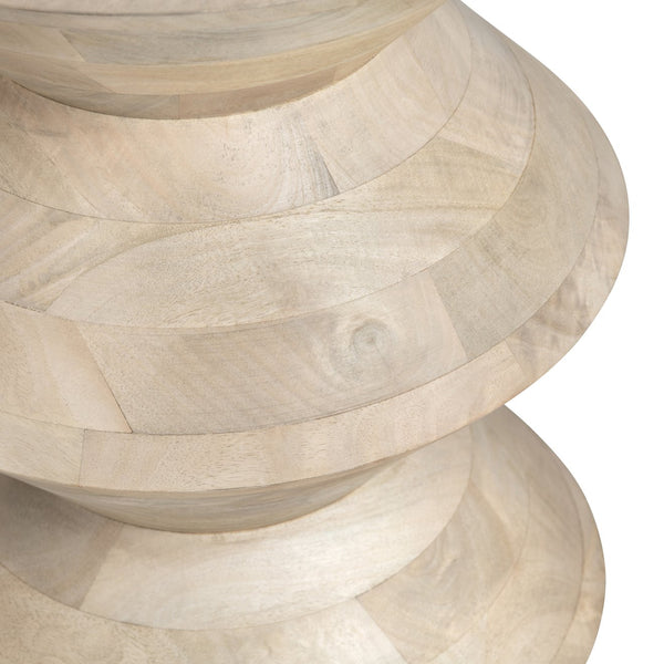 Crestview Collection Transitional Round Accent Table - Solid Mango Wood, Sculptural Design For Modern & Bohemian Spaces Tan Solid Wood Cvfnr4828