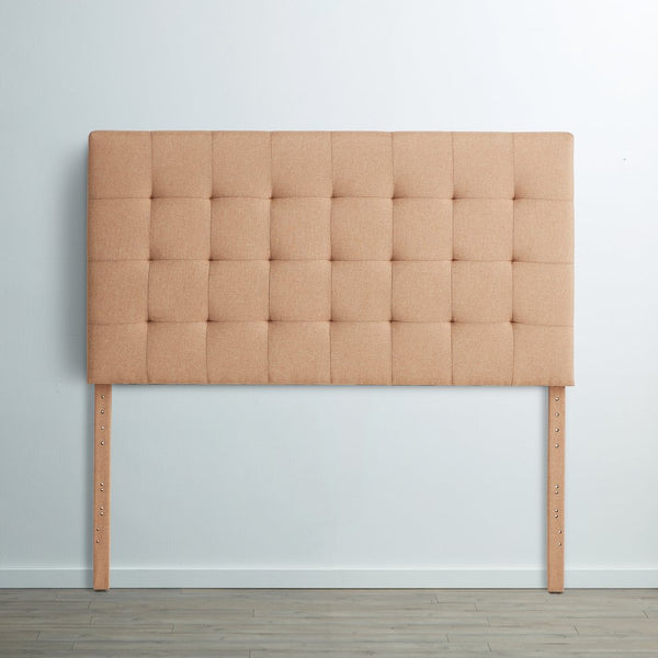 English Elm Lucid Upholstered Square Tufted Headboard for Full/Full XL Beds, Adjustable 46–58" Height, Beige B350P394820