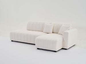 English Elm Scandinavian Channel Tufted L Shaped Sectional Sofa with Plush Foam Cushioned Seating B2730S00042