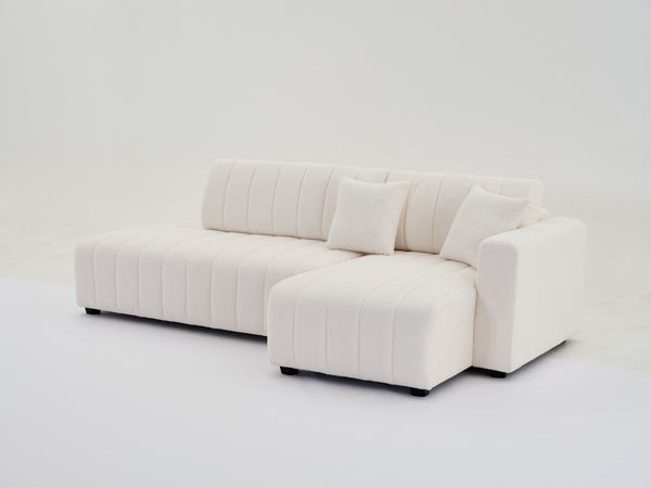 English Elm Scandinavian Channel Tufted L Shaped Sectional Sofa with Plush Foam Cushioned Seating B2730S00042