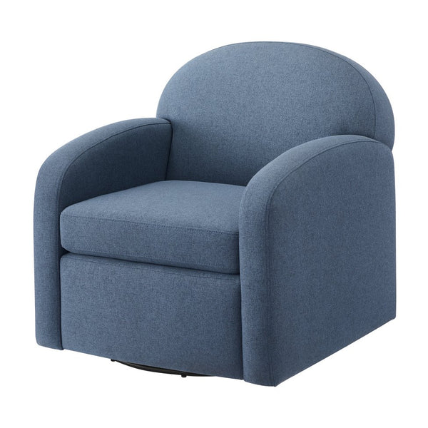 English Elm Edie Modern Blue Swivel Chair - Plush Coil Spring Seat, Hemp-Like Durable Fabric, 360° Comfort, No Assembly Required B050P322598