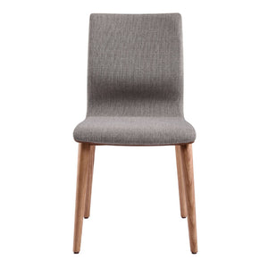English Elm Robin Mid-century Upholstered Dining Chairs with Tapered Walnut Legs Set of 2 B2736P464880