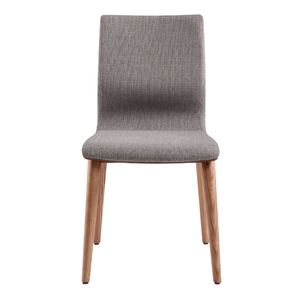 English Elm Robin Mid-century Upholstered Dining Chairs with Tapered Walnut Legs Set of 2 B2736P464880