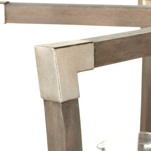 Bastian Gray Lantern Chandelier - Elegant Wrought Iron & Wood Design with Contemporary Silver Finish