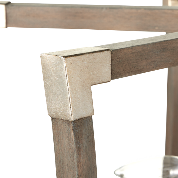 Bastian Gray Lantern Chandelier - Elegant Wrought Iron & Wood Design with Contemporary Silver Finish