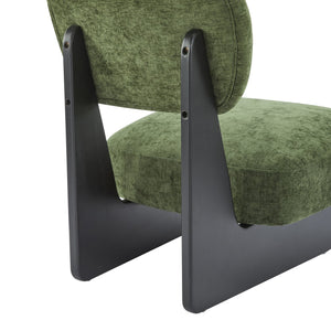 English Elm Christopher Knight Home® - [Set of 2] Modern Lounge Chair with Polyester Upholstery and Solid Wood Base — Minimalist Comfort for Home Black+Green N767P241702G