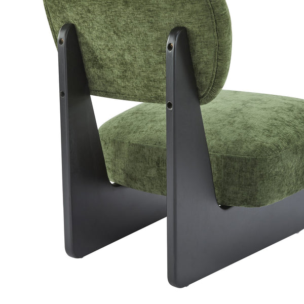 English Elm Christopher Knight Home® - [Set of 2] Modern Lounge Chair with Polyester Upholstery and Solid Wood Base — Minimalist Comfort for Home Black+Green N767P241702G