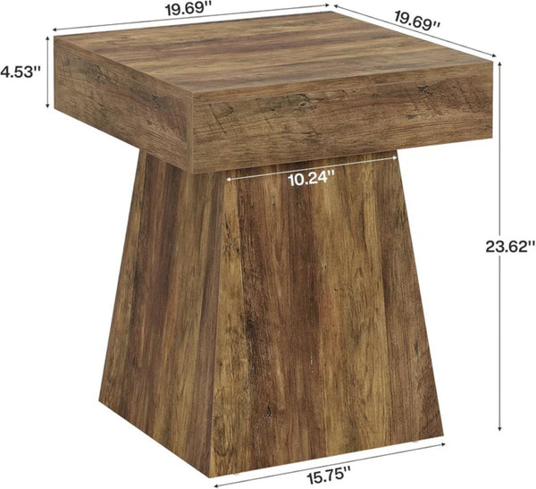 English Elm Chic Two-tier Round End Table with Metal Frame and Open Shelf for Living Room T3971P449912