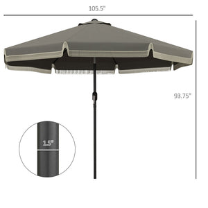 English Elm Outsunny 9Ft Ruffled Patio Umbrella With Crank & Tilt, Elegant Outdoor Market Shade For Garden & Deck W2225P200642-GIGA
