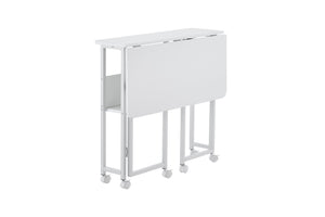 English Elm Folding Small Foldable Desk 31.5" Compact White MDF Foldable Office Table for Study & Space-Saving Storage W2516P282692