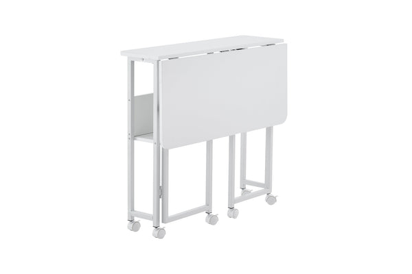 English Elm Folding Small Foldable Desk 31.5" Compact White MDF Foldable Office Table for Study & Space-Saving Storage W2516P282692