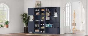 English Elm Multifunctional Hall Cabinet – Stylish 2-In-1 Storage Solution With Hooks For Entryway & Living Room W1580S00187