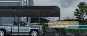 English Elm 15x25ft Steel Carport Heavy Duty Outdoor Shelter for Trucks Boats and Tractors W1820S00024