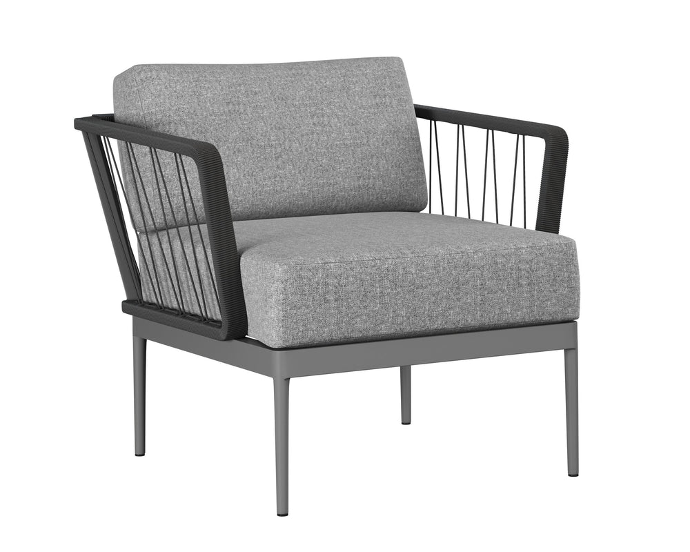 Sunpan Catania Armchair - Stylish Outdoor Seating with Eco-Friendly Materials and Weather-Resistant Design Dark Grey / Copacabana Grey