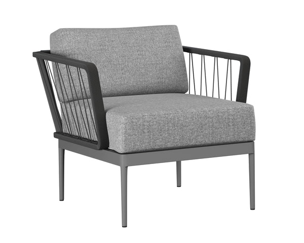 Sunpan Catania Armchair - Stylish Outdoor Seating with Eco-Friendly Materials and Weather-Resistant Design Dark Grey / Copacabana Grey