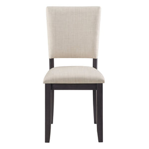 English Elm Dining Chairs Set of 4 Rubberwood Frame Beige Linen Seat Modern Kitchen Seating W1998P305927