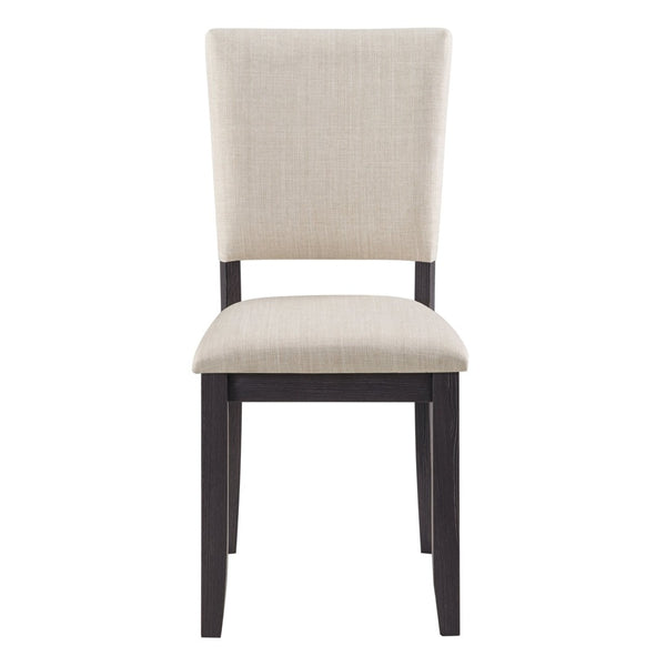English Elm Dining Chairs Set of 4 Rubberwood Frame Beige Linen Seat Modern Kitchen Seating W1998P305927
