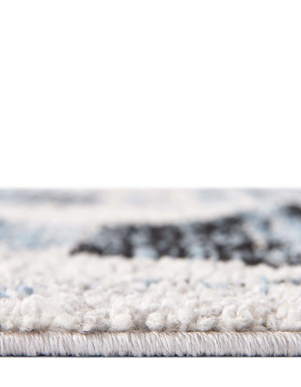 Unique Loom Aramis Maxi Machine Made Tribal Rug Blue, Black/Ivory/Gray 9' 0" x 12' 2"