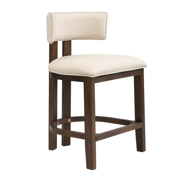 English Elm Christopher Knight Home® - 26" Counter Height Bar Stool with Padded Upholstery and Rubberwood Frame, Contemporary Comfort Set of 2 Beige,Walnut N771P345970T