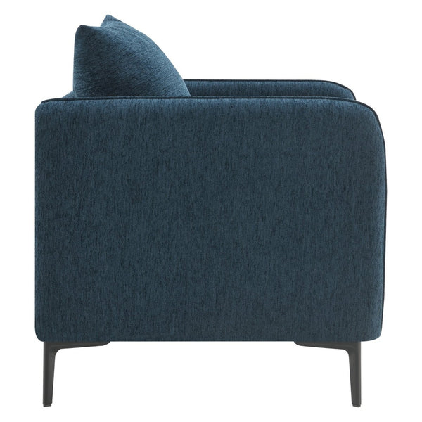 OSP Home Furnishings Newhaven Contemporary Accent Chair with Black Metal Legs for Modern Living Rooms Navy NWN-S76