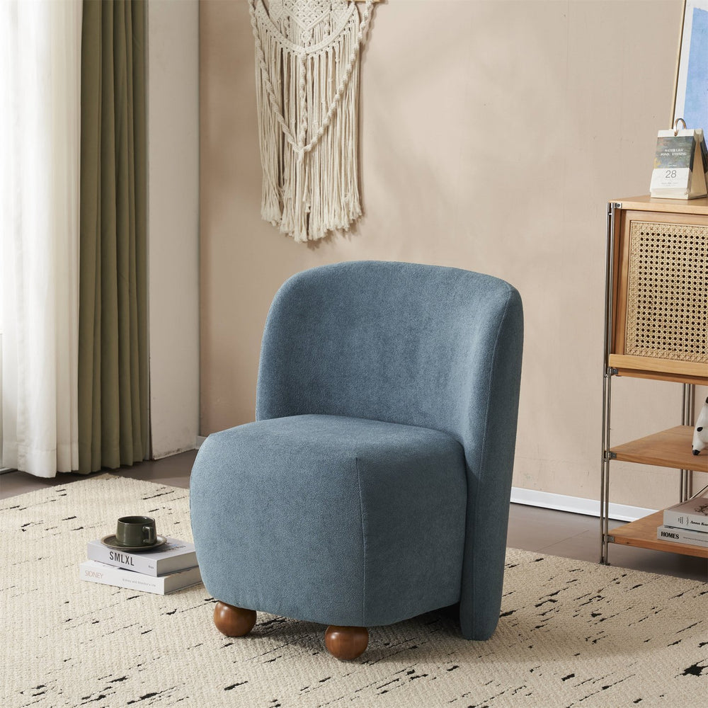 English Elm Christopher Knight Home® - Modern Armless Accent Chair with Pine Wood Legs, Compact Upholstered Seat, 400lb Capacity, Cozy Support Blue N817P224950B
