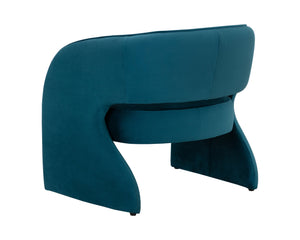 Sunpan Rosalia Contemporary Lounge Chair - Plush Curves and Defined Piping for Stylish Comfort in Any Space Timeless Teal