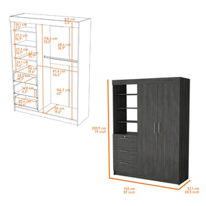English Elm Nuvo Mid-century Oak Double Door Storage Cabinet with Hairpin Legs and Bottom Drawer B128S00228