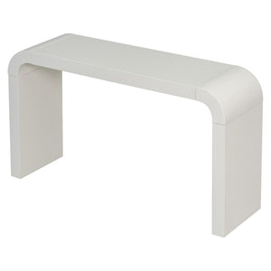 English Elm U_style Acacia Veneer Minimalist Console Table Slim Two Leg Frame for Entryway Halls White N711P213374K