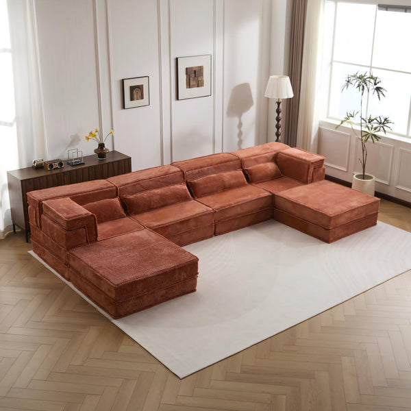 English Elm Compression Mahjong Sofa: Versatile No Assembly Modular Floor Sofa Bed For Cozy Living Spaces W3723S00038