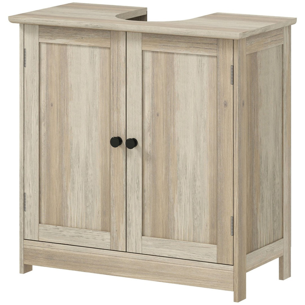 English Elm Bathroom Under Sink Cabinet Dark Green Mdf with Double Doors and Adjustable Shelf Gray,Oak T3971P401179
