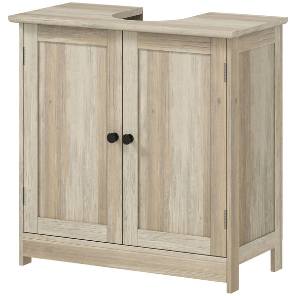 English Elm Bathroom Under Sink Cabinet Dark Green Mdf with Double Doors and Adjustable Shelf Gray,Oak T3971P401179