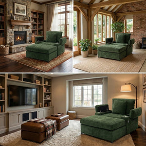 English Elm Ergonomic Oversized Chenille Accent Chair with Lumbar Support and Usb Charging Port W2606P255581