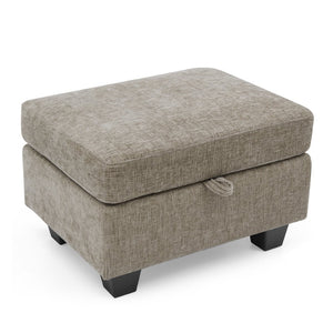 English Elm Single Chenille Manual Recliner with Usb Port Hidden Storage Ottoman and Cup Holders Brown W487P423653
