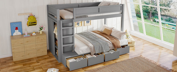 English Elm Twin Triple Bunk Bed Metal L-shaped Frame Sleeps Three Kids White Finish W1580S00474