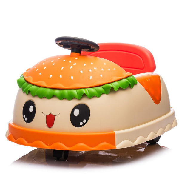 English Elm 12v Kids Hamburger Bumper Ride on Car with 360 Spin Parental Remote and Led Display W1578P299386