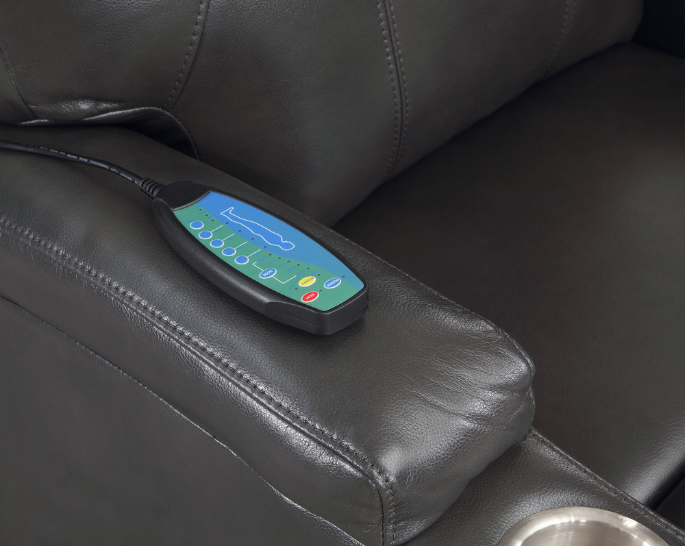 English Elm Gunmetal Power Lift Recliner with Pocket Coils, Wooden Frame, 2 Cup Holders & Tight Cushions - Luxurious Support and Easy Entry/Exit B062P215440