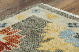 Alora Decor Muse Hand-Knotted Gray Wool Rug With Floral Motifs, Hand-Spun Durability And Elegant Fringe 9' x 12' 01901910100330912