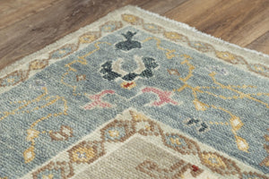 Alora Decor Muse Hand-Knotted Beige Wool Rug With Persian-Inspired Floral Motifs And Layered Gray Border Elegance 9' x 12' 01901910388330912