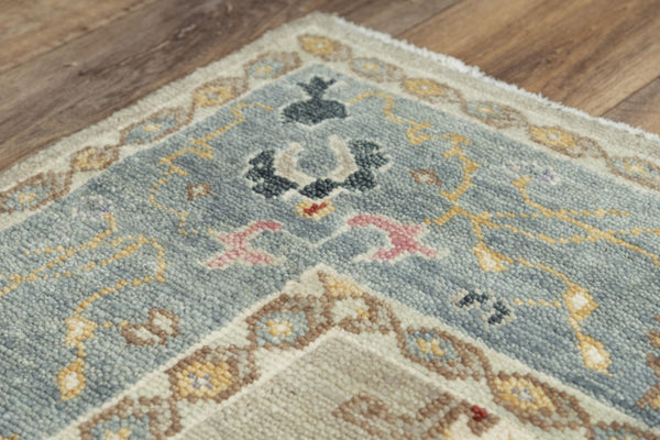 Alora Decor Muse Hand-Knotted Beige Wool Rug With Persian-Inspired Floral Motifs And Layered Gray Border Elegance 9' x 12' 01901910388330912