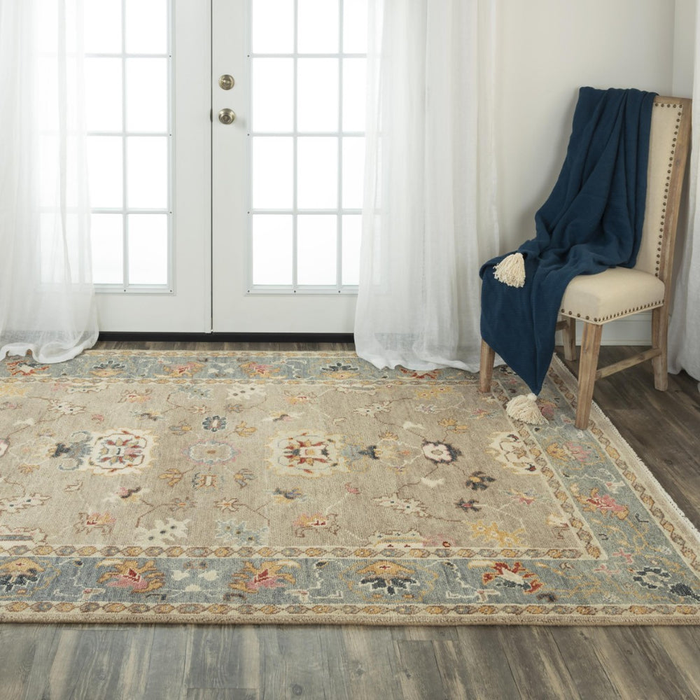 Alora Decor Muse Hand-Knotted Beige Wool Runner With Subtle Floral Motifs And Layered Gray Border For Timeless Style 3' x 10' 01901910388330310