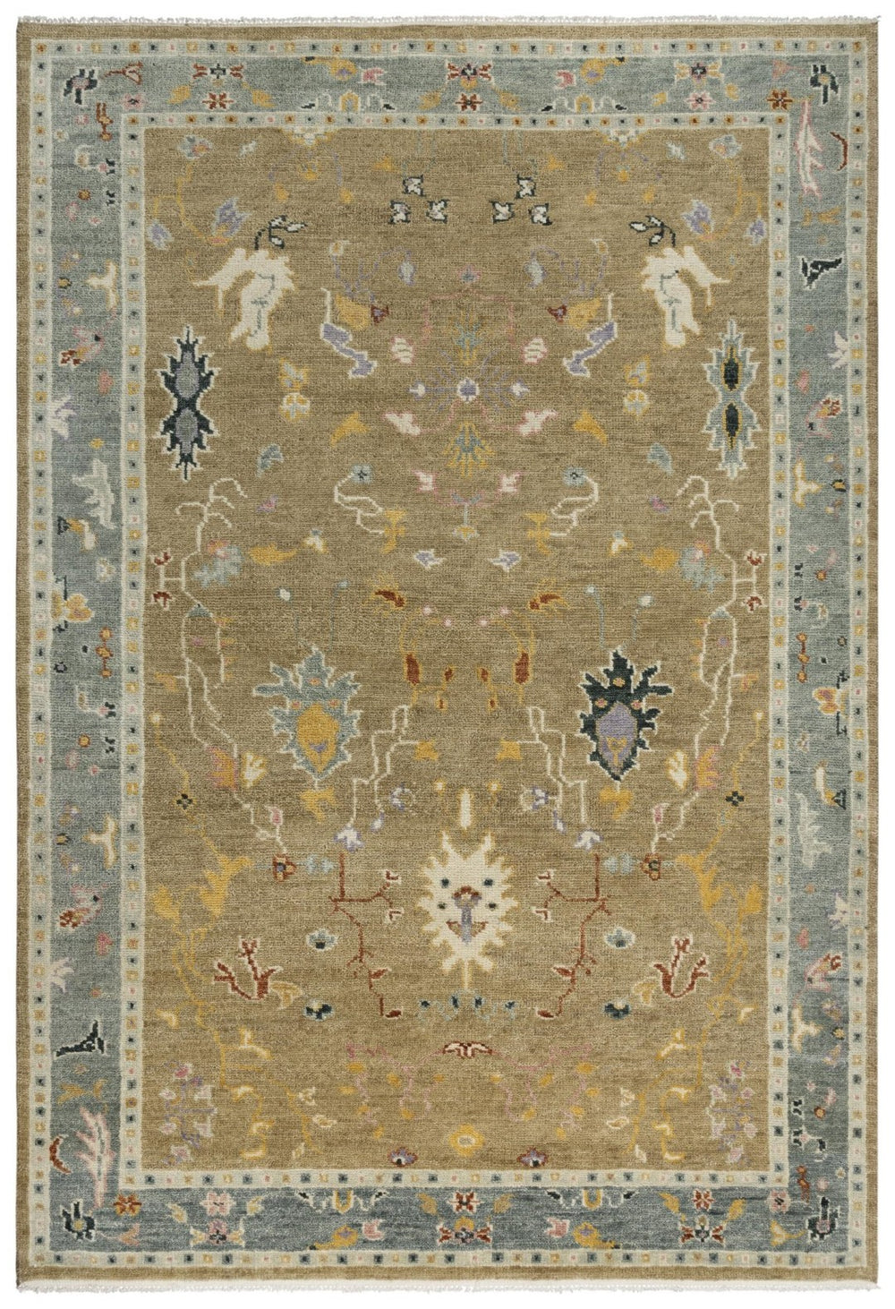 Alora Decor Muse Toast Floral Rug Hand-Knotted 100% Hand-Spun Wool — Transitional Warmth, Soft Dense Pile 8' x 10' 019019105T3330810
