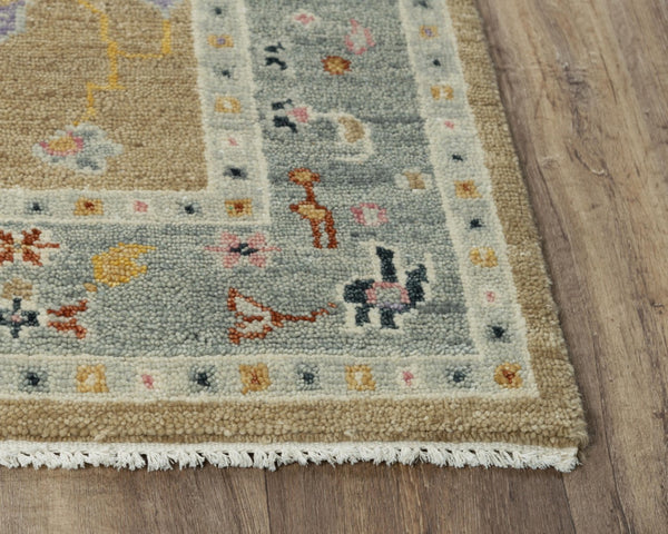 Alora Decor Muse Toast Floral Rug Hand-Knotted 100% Hand-Spun Wool — Transitional Warmth, Soft Dense Pile 8' x 10' 019019105T3330810
