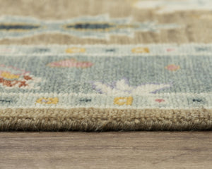 Alora Decor Muse Toast Floral Rug Hand-Knotted 100% Hand-Spun Wool — Transitional Warmth, Soft Dense Pile 8' x 10' 019019105T3330810