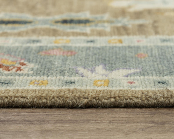Alora Decor Muse Toast Floral Rug Hand-Knotted 100% Hand-Spun Wool — Transitional Warmth, Soft Dense Pile 8' x 10' 019019105T3330810