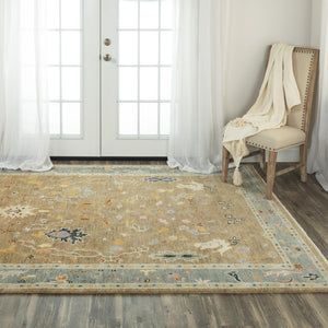Alora Decor Muse Toast Floral Rug Hand-Knotted 100% Hand-Spun Wool — Transitional Warmth, Soft Dense Pile 8' x 10' 019019105T3330810